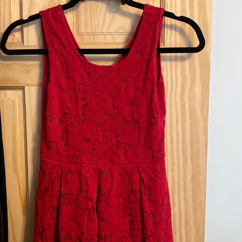Red lace dress